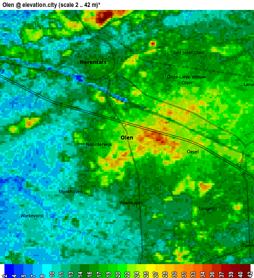 Zoom OUT 2x Olen, Belgium elevation map