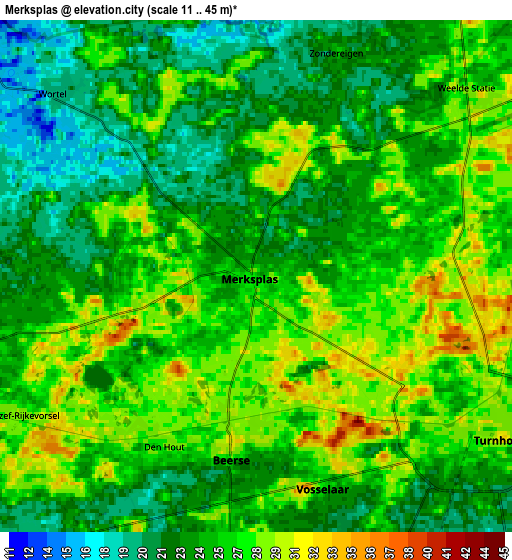 Zoom OUT 2x Merksplas, Belgium elevation map