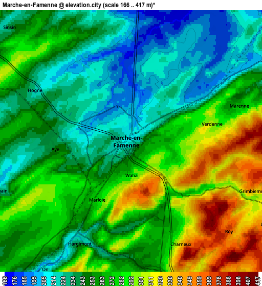 Zoom OUT 2x Marche-en-Famenne, Belgium elevation map