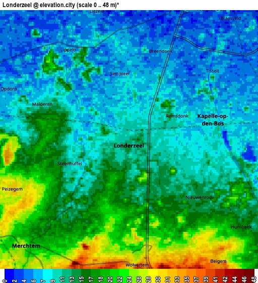 Zoom OUT 2x Londerzeel, Belgium elevation map