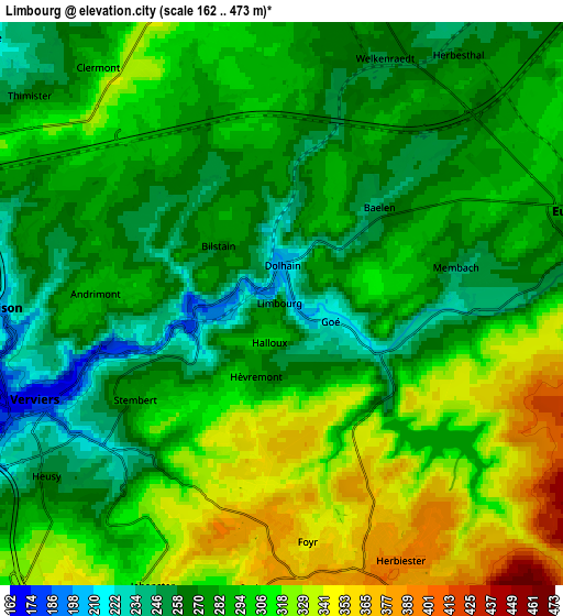 Zoom OUT 2x Limbourg, Belgium elevation map