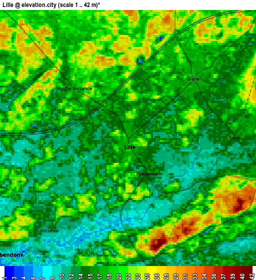 Zoom OUT 2x Lille, Belgium elevation map