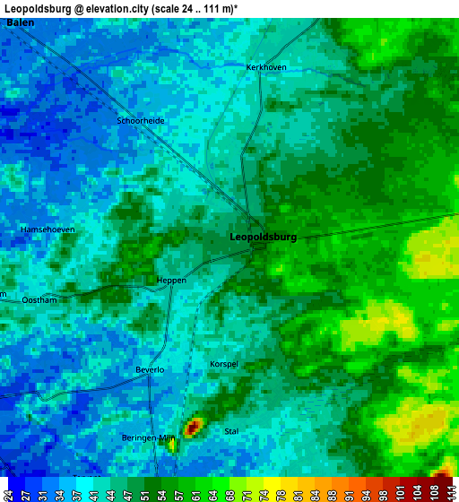 Zoom OUT 2x Leopoldsburg, Belgium elevation map