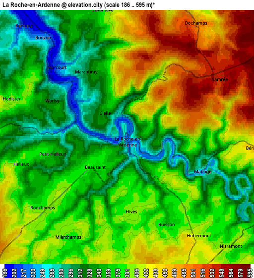 Zoom OUT 2x La Roche-en-Ardenne, Belgium elevation map