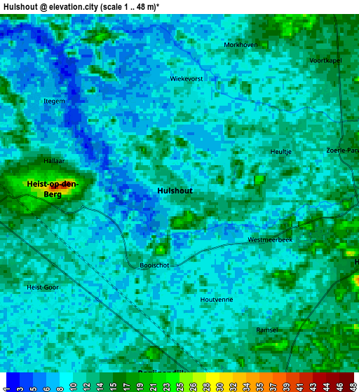 Zoom OUT 2x Hulshout, Belgium elevation map