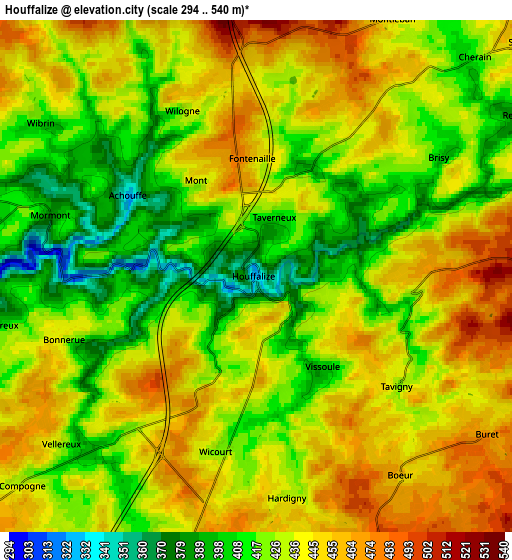 Zoom OUT 2x Houffalize, Belgium elevation map