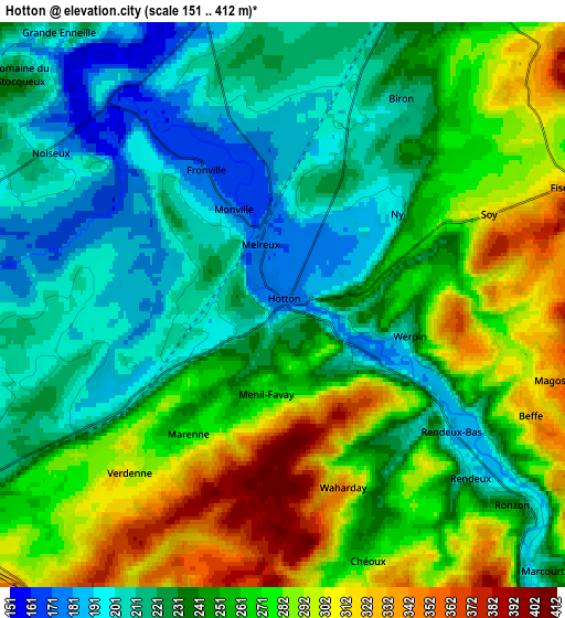 Zoom OUT 2x Hotton, Belgium elevation map