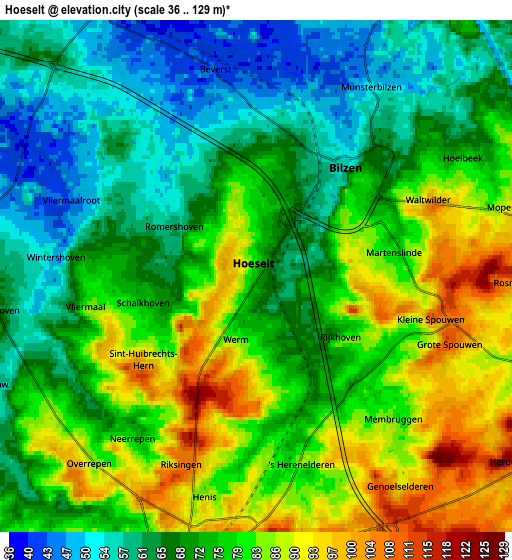 Zoom OUT 2x Hoeselt, Belgium elevation map