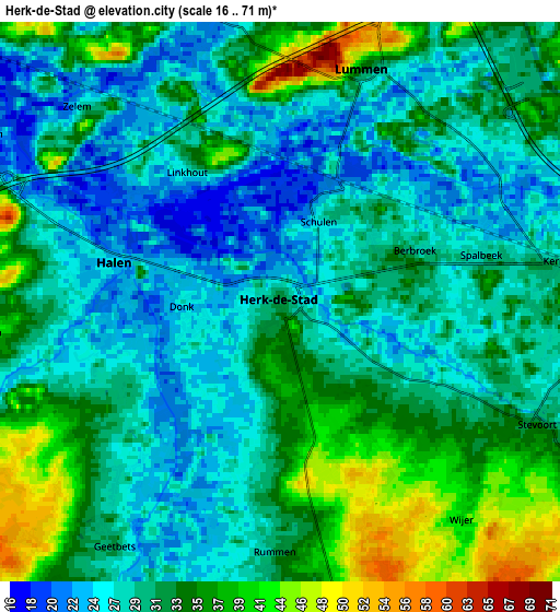 Zoom OUT 2x Herk-de-Stad, Belgium elevation map