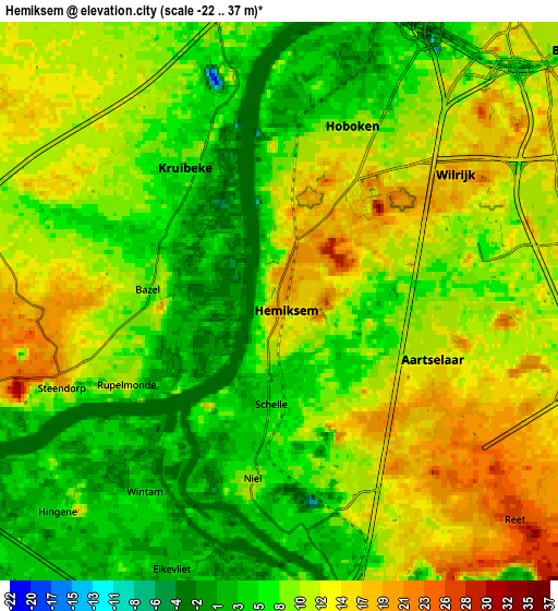 Zoom OUT 2x Hemiksem, Belgium elevation map