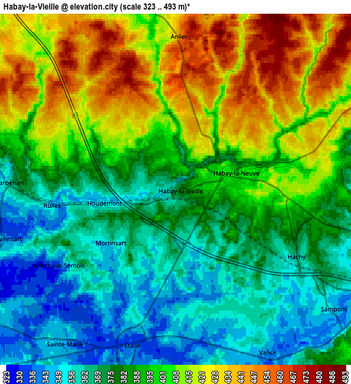 Zoom OUT 2x Habay-la-Vieille, Belgium elevation map