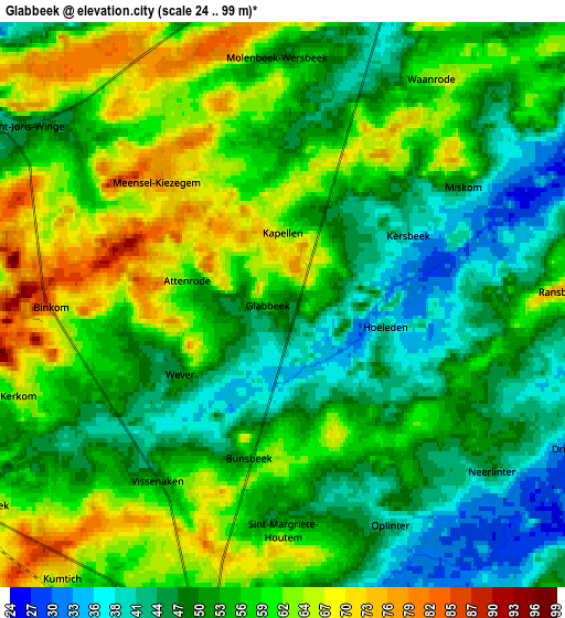Zoom OUT 2x Glabbeek, Belgium elevation map