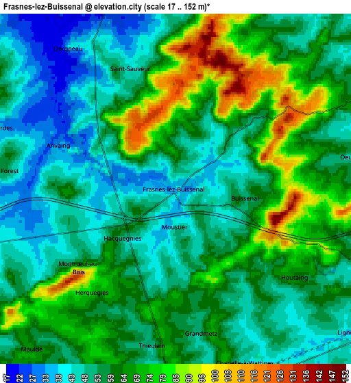 Zoom OUT 2x Frasnes-lez-Buissenal, Belgium elevation map