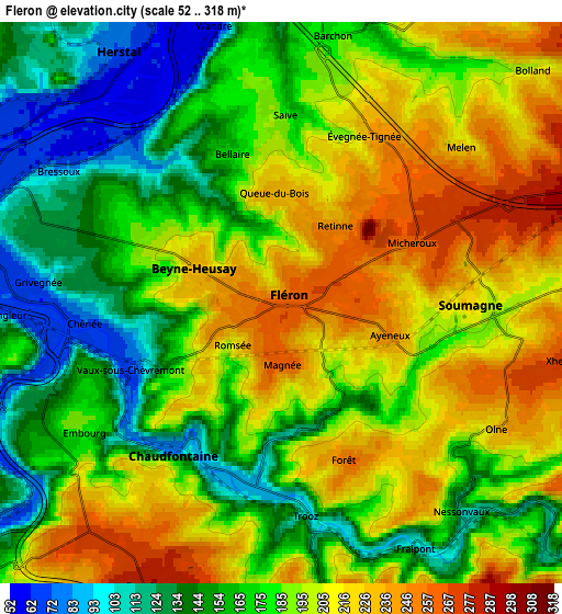 Zoom OUT 2x Fléron, Belgium elevation map