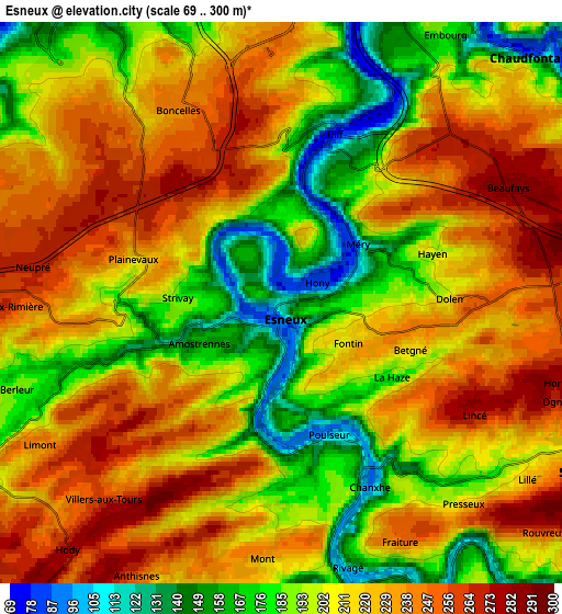 Zoom OUT 2x Esneux, Belgium elevation map