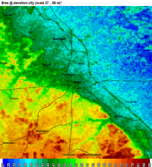 Zoom OUT 2x Bree, Belgium elevation map