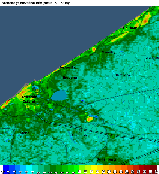 Zoom OUT 2x Bredene, Belgium elevation map