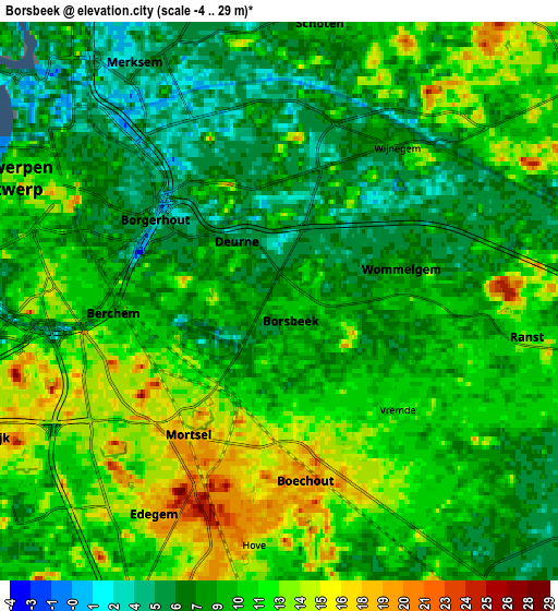 Zoom OUT 2x Borsbeek, Belgium elevation map