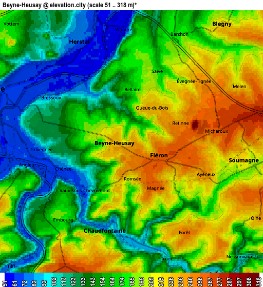 Zoom OUT 2x Beyne-Heusay, Belgium elevation map