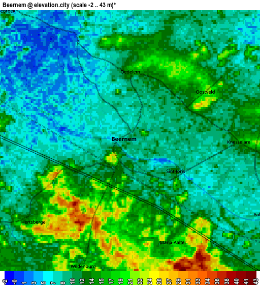 Zoom OUT 2x Beernem, Belgium elevation map