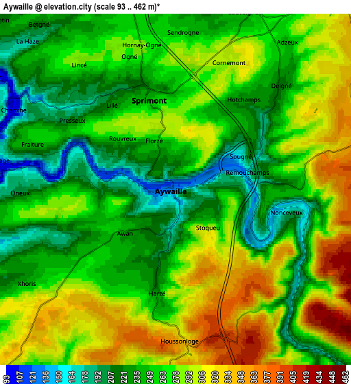 Zoom OUT 2x Aywaille, Belgium elevation map