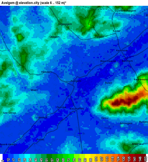 Zoom OUT 2x Avelgem, Belgium elevation map