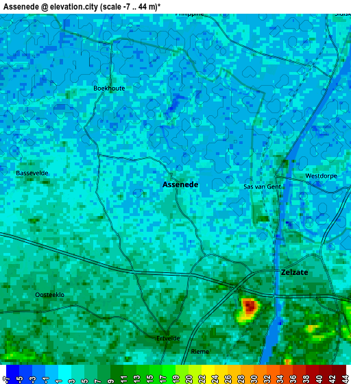 Zoom OUT 2x Assenede, Belgium elevation map