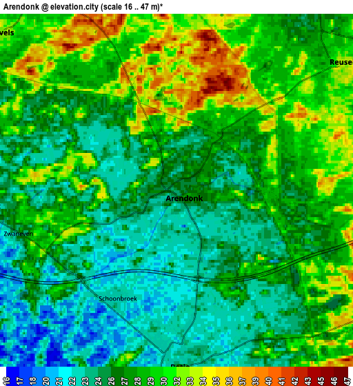 Zoom OUT 2x Arendonk, Belgium elevation map