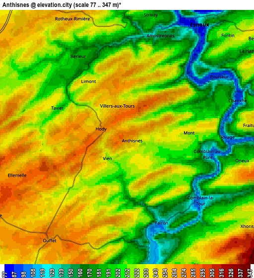 Zoom OUT 2x Anthisnes, Belgium elevation map