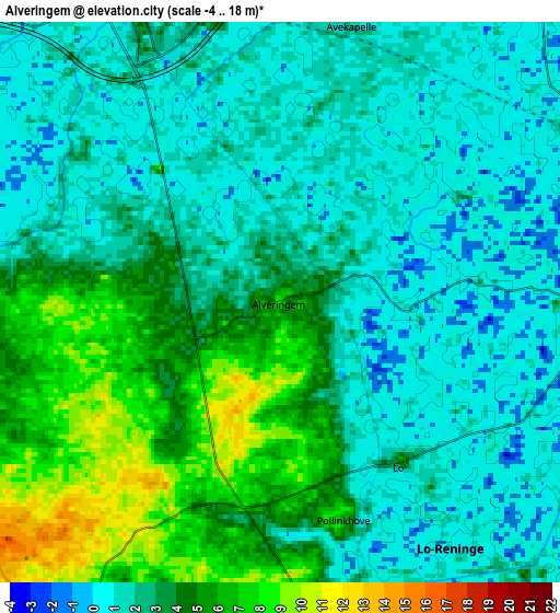 Zoom OUT 2x Alveringem, Belgium elevation map