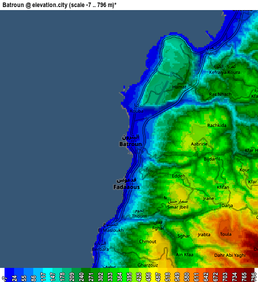 Zoom OUT 2x Batroûn, Lebanon elevation map