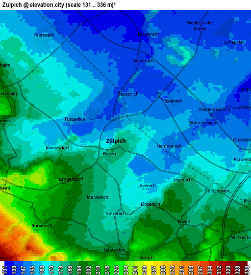 Zoom OUT 2x Zulpich, Germany elevation map