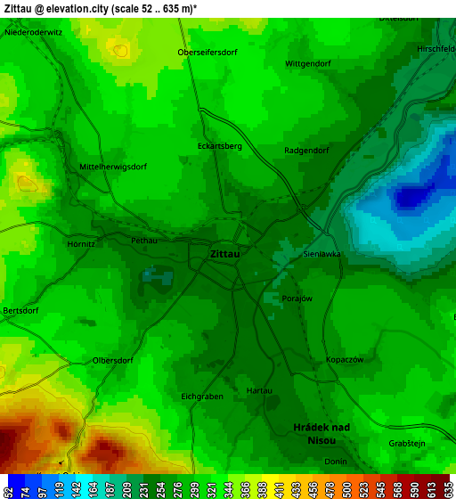 Zoom OUT 2x Zittau, Germany elevation map