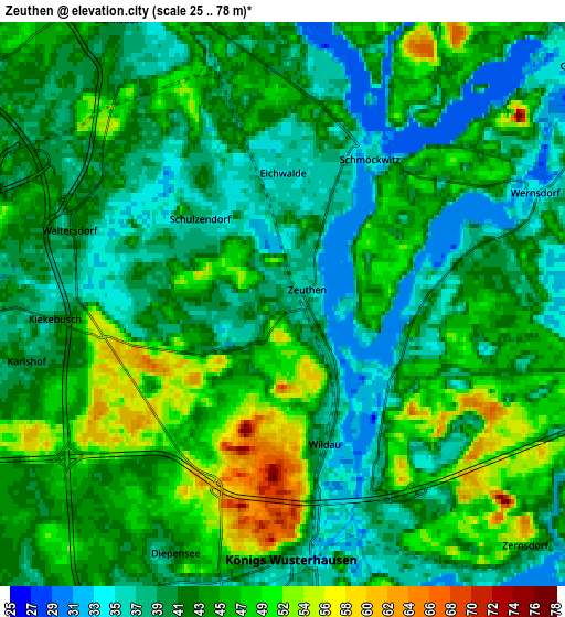 Zoom OUT 2x Zeuthen, Germany elevation map