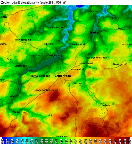 Zoom OUT 2x Zeulenroda, Germany elevation map