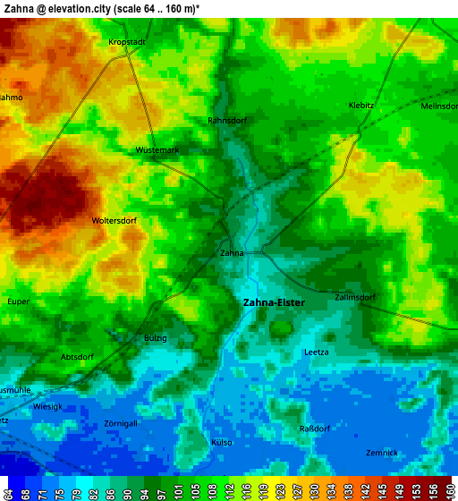 Zoom OUT 2x Zahna, Germany elevation map