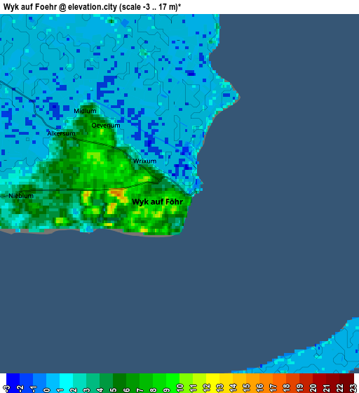 Zoom OUT 2x Wyk auf Föhr, Germany elevation map