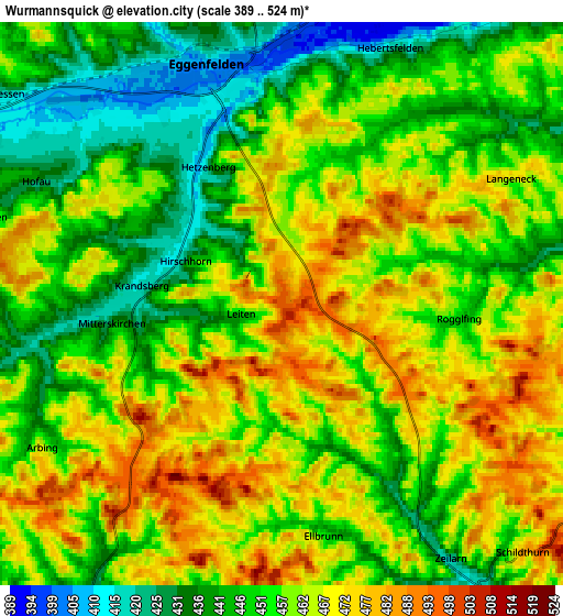 Zoom OUT 2x Wurmannsquick, Germany elevation map