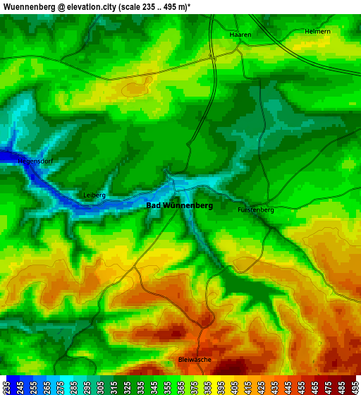 Zoom OUT 2x Wünnenberg, Germany elevation map