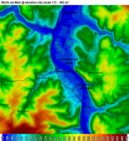 Zoom OUT 2x Wörth am Main, Germany elevation map