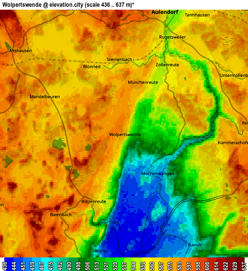 Zoom OUT 2x Wolpertswende, Germany elevation map