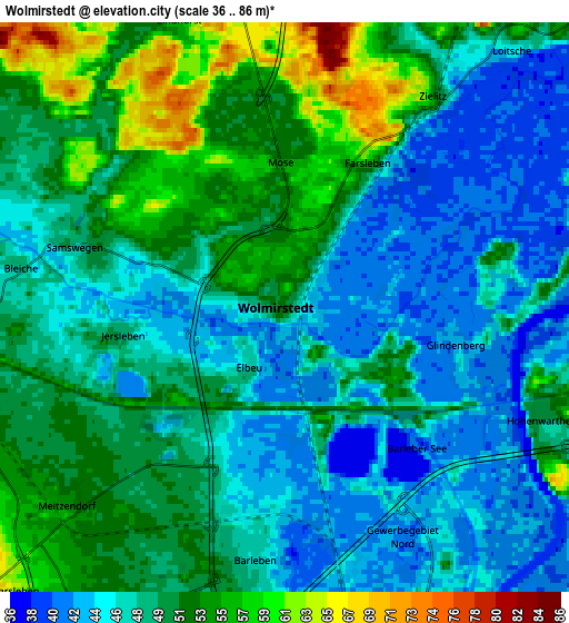 Zoom OUT 2x Wolmirstedt, Germany elevation map