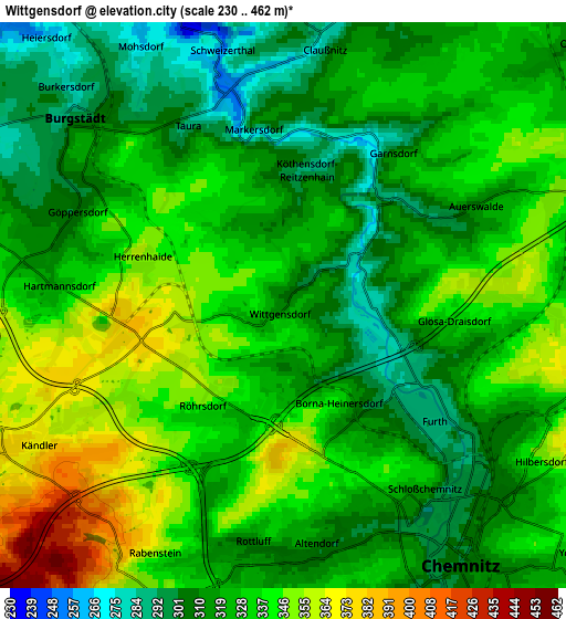 Zoom OUT 2x Wittgensdorf, Germany elevation map