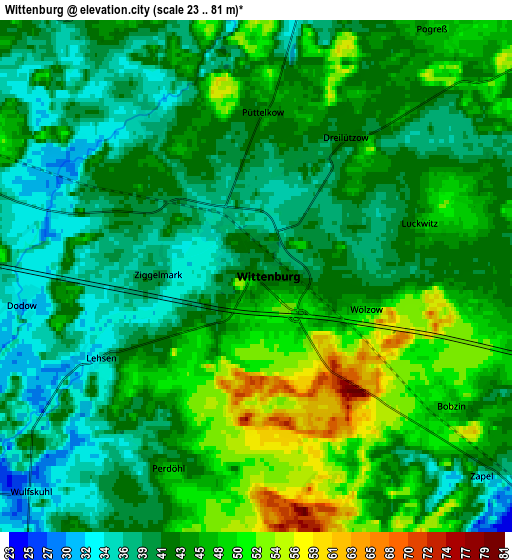 Zoom OUT 2x Wittenburg, Germany elevation map