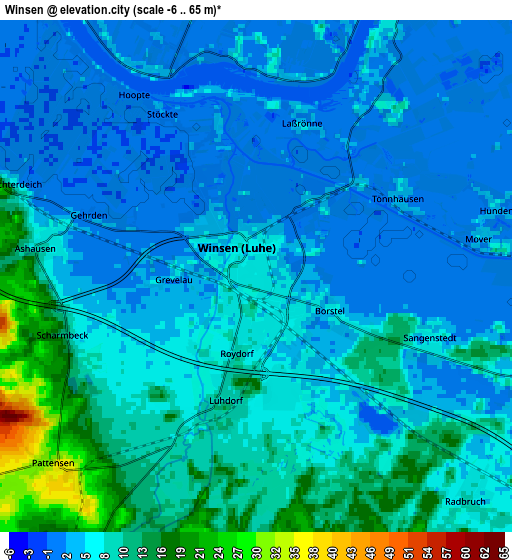 Zoom OUT 2x Winsen, Germany elevation map