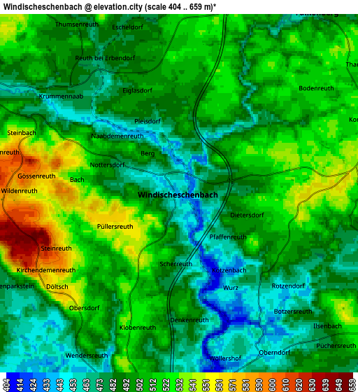 Zoom OUT 2x Windischeschenbach, Germany elevation map