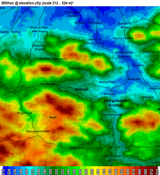 Zoom OUT 2x Wilthen, Germany elevation map