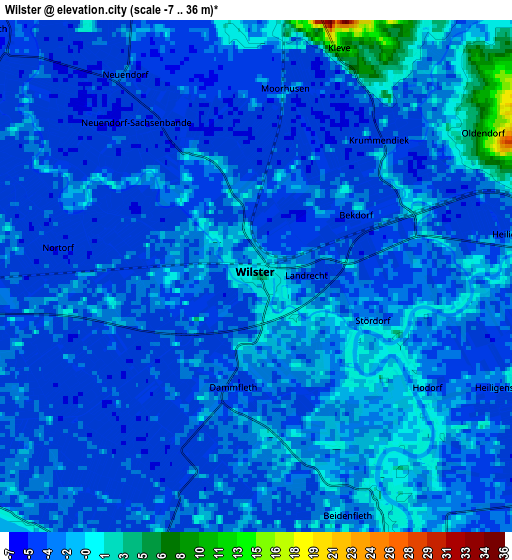 Zoom OUT 2x Wilster, Germany elevation map