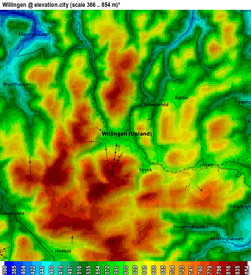Zoom OUT 2x Willingen, Germany elevation map