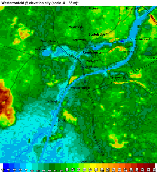 Zoom OUT 2x Westerrönfeld, Germany elevation map